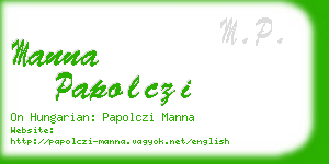manna papolczi business card